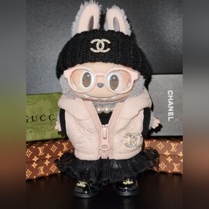 Fits Labubh Clothes Pink Puffer